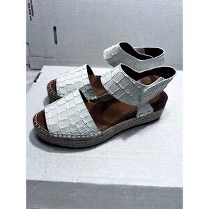 Sarto espadrille white platform wedge sandal women size 6.5 M